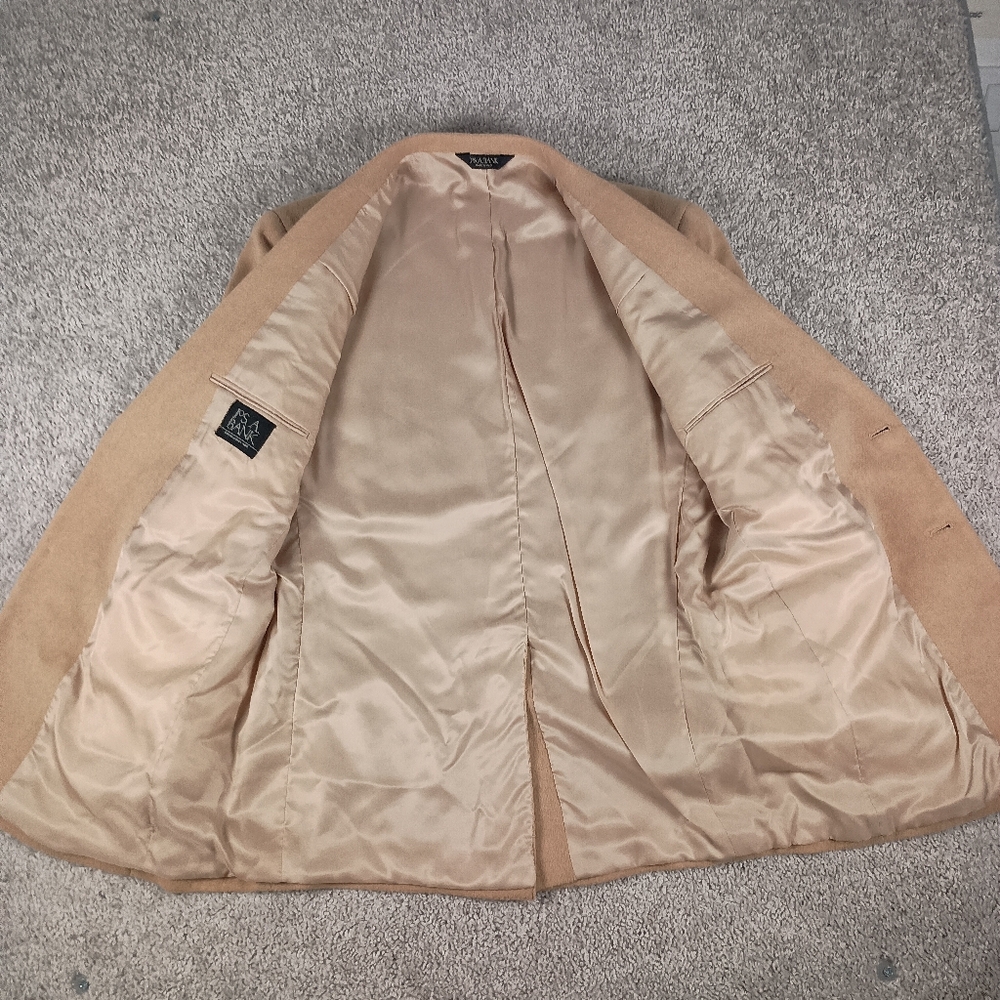 Jos A Bank 44L 100%‎ Camel Hair Beige Mens Blazer - Picture 5 of 13